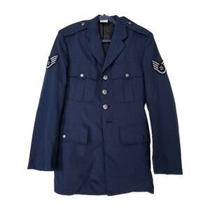 Vtf USAF US Air Force Uniform Jacket Dress Blue Military Blazer 38L Wool Blend